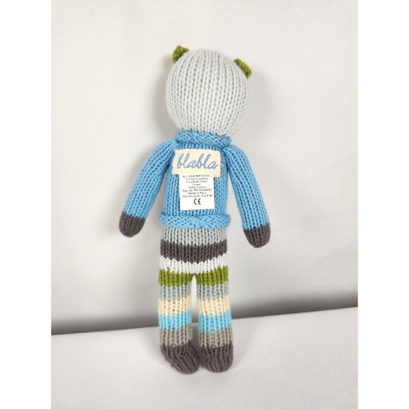 Blabla Kid's Doll Knitted Cat Stuffed Toy Plush School Book Boy - Picture 2 of 6